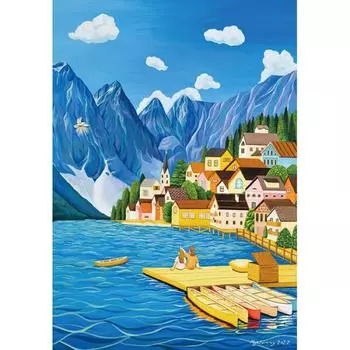1000 Piece Jigsaw Puzzle - Hallstatt of Peace, popular Korean puzzle