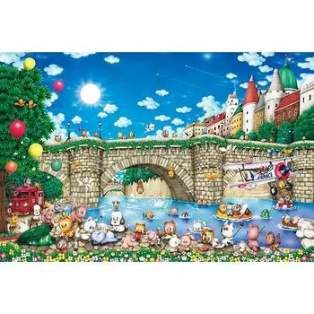 1000 piece jigsaw puzzle Pont Neuf Cats (50x75cm)