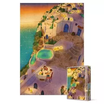 1000 piece jigsaw puzzle - Santorini, popular Korean puzzle