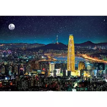 1000 piece jigsaw puzzle - Seoul night view, popular Korean puzzle