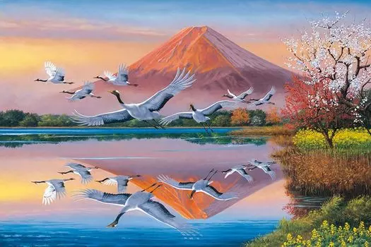 Пазл из 1000 деталей Тацудзи Кадзита Майдзуру и Кагами Фудзи (50x75cm)