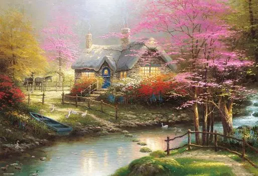 1000 Piece Jigsaw Puzzle Thomas Kinkade Streaming Garden (49x72cm)