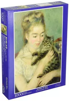 1000 Piece Jigsaw Puzzle Woman Holding a Cat Renoir x (50cm 75cm)