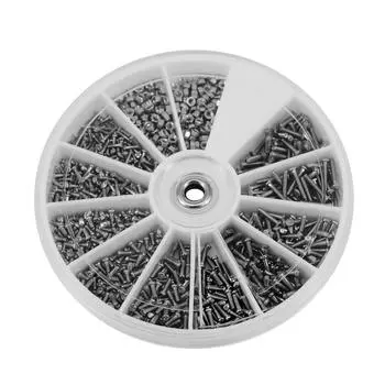 1000 шт. 12 видов 1.2 1.4 маленьких винтовых гаек, набор для ремонта стекол часов