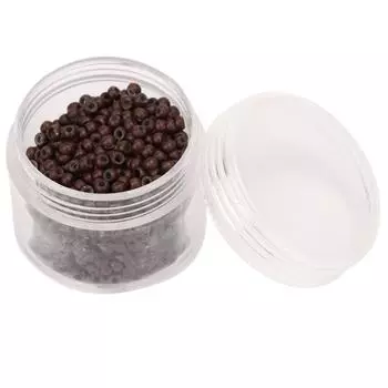 1000 шт. 3 мм x 2 мм силиконовые микро-кольца-бусины для наращивания волос, коричневые