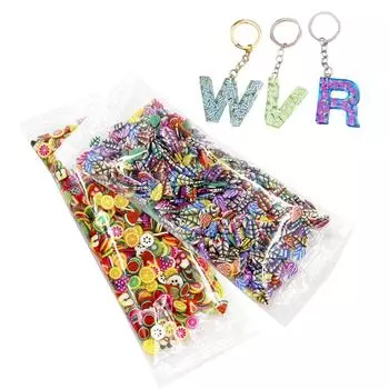 1000 шт. 3D крошечные смешанные формы животных, любви, сердца, перьев, галстуков, звезд для торта, бабочек, фруктов, листьев, начинок из глины и смолы 10