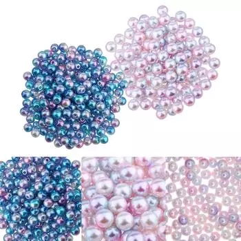 1000 шт. 4 мм цветной искусственный жемчуг АБС-пластик свободные бусины DIY ювелирные изделия as described разноцветный