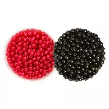 1000 шт., 6 мм, круглые пластиковые бусины-разделители из искусственного жемчуга, черный, красный 6mm
