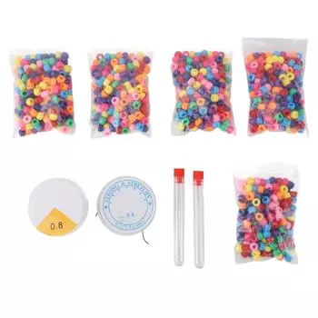 1000 шт. бусин пони оптом с иглой для бисероплетения 0,8 мм эластичные нити набор для изготовления браслетов для ювелирных изделий