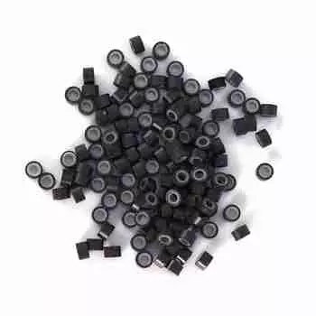 1000 шт. Бутылка Силиконовые Соединительные Кольца Бусины Инструменты Для Наращивания Перьевых Человеческих Волос(Светло-коричневый) темно-коричневого