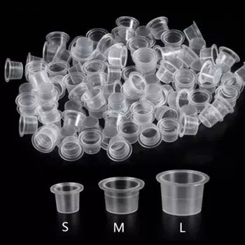 1000 шт., чашки с чернилами для татуировки, одноразовые водонепроницаемые пластиковые колпачки с пигментными чернилами для татуировки, наборы для татуировок M