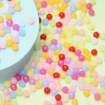 1000 шт. DIY фурнитура 6 мм ювелирные аксессуары акриловые бусины модные желеобразные бусины для изготовления ювелирных изделий круглые для поделок разноцветный