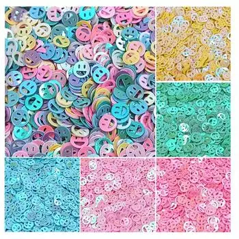 1000 шт. фантомные цвета, ювелирные аксессуары, 7 мм, нашивка со смайликом, расшитая бисером, блестки, модные полые ПВХ about 7mm 1000pcs белый