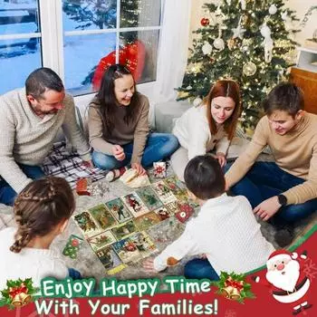 1000 шт./компл. рождественский адвент пазл 24 дня обратный отсчет до Рождества Санта-Клаус головоломка слепая коробка дети взрослые развивающая игрушка праздничный подарок 1 Set