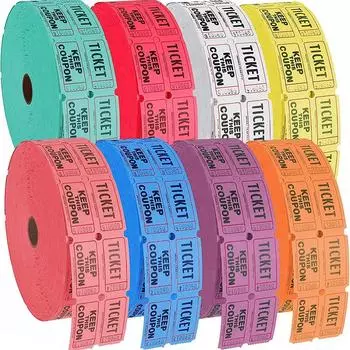 1000 шт. красочных разрываемых лотерейных билетов Double Rolls, входной билет, игровой билет на мероприятия, карнавалы, награда за вход