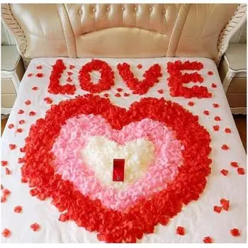 1000 шт. лепестков роз из красного шелка, искусственные лепестки цветов для романтической ночи, вечеринки, свадьбы, Дня святого Валентина, цветочного украшения красный