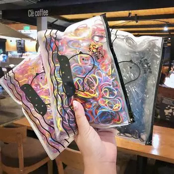 1000 шт., мини-резинка для волос ярких цветов, детские резинки для волос, резинка для волос для девочек, эластичные резинки для волос для детей, аксессуары для волос black 1000pcs