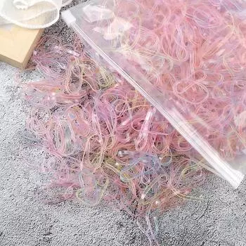 1000 шт./набор Эластичные резинки для волос для девочек, разноцветные резинки для волос для детей и женщин, резинка, повязка на голову, держатель для хвостика, аксессуары для волос, подарок Thin