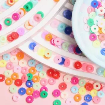 1000 шт., однотонные свободные бусины-разделители, браслеты ручной работы, ожерелья для изготовления ювелирных изделий, 6 мм, плоский круглый диск, акрил, бохо