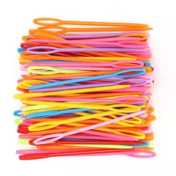 1000 шт. Пластиковые швейные иглы с большим ушком, цветные, прочные, безопасные, для шнуровки, для шитья своими руками