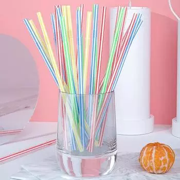 1000 шт. Пластиковые соломинки для питья, экологически чистые, без бисфенола А, многоразовые соломинки, красочные соломинки для вечеринок, для напитков, колы, соевого молока разноцветный