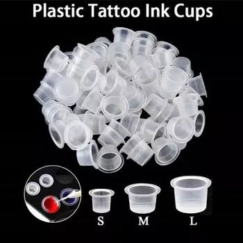 1000 шт., простые в использовании, безопасные, практичные, прочные, смешанного размера, держатели чернил для татуировки, чашки с чернилами для татуировки M