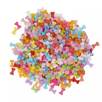 1000 шт. пуговиц в виде собачьей кости, яркие, сочные цвета, симпатичная собачья кость, два отверстия, прочный пластик, широкий