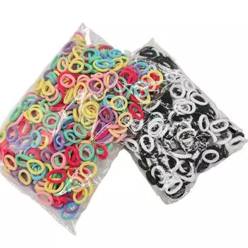 1000 шт. Разноцветные базовые нейлоновые эластичные резинки для волос для девочек, для хвостика, резинка-скранчи, детские модные аксессуары для волос 1000pcs