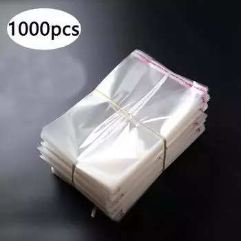 1000 шт. Самоклеящиеся прозрачные целлофановые подарочные пакеты OPP для конфет, печенья, закусок, ювелирных изделий, заколок для волос, канцелярских товаров, бисквитов, упаковки продуктов питания, выпечки 8x12cm