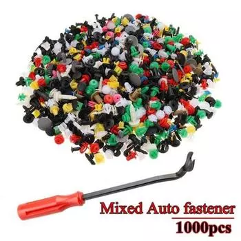 1000 шт смешанные автомобильные заклепки для бампера, зажимы для крепления дверной панели с отверткой