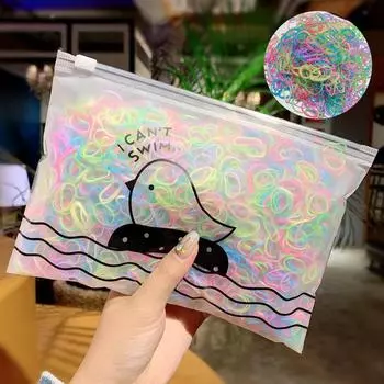 1000 шт./упак. Девочки Разноцветные Маленькие Одноразовые Резинки Жвачка для Держателя Хвоста Эластичные Резинки для Волос Модные Аксессуары для Волос