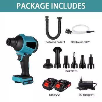 1000 Вт 40000 об/мин Многофункциональный беспроводной воздуходув-пылесос, коллектор, надуватель и сдуватель с 5 насадками для аккумулятора