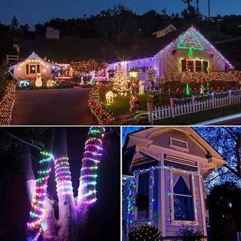 1000LED гирлянды с питанием от сети, медные провода, водонепроницаемые фонари, внутренние наружные светильники для вечеринки, свадьбы, спальни, рождественские украшения 10M 100LED белый