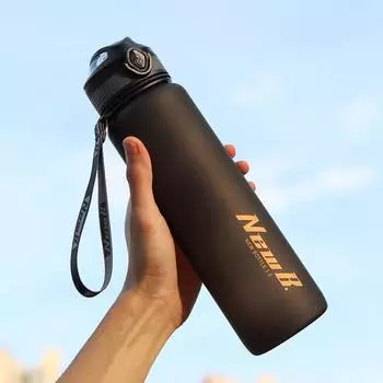 1000ml/1500ml High Quality Tritan Material Water Bottle Portable Durable Gym Fitness Outdoor Sport Drinking Bottle 650ML чёрный