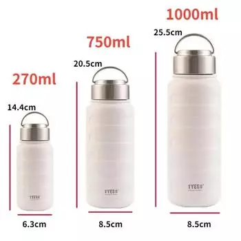 1000ml 750ml 270ml Double Stainless Steel Thermos Mug Portable Sport Vacuum Flask Large Capacity Thermal Water Bottle Tumbler 360ml чёрный
