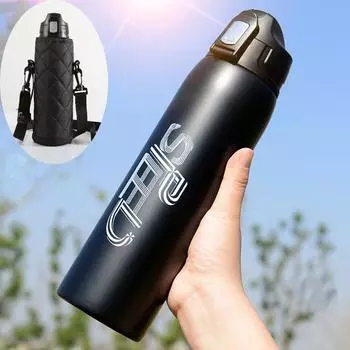 1000ml/750ml High Quality Stainless Steel Sport Vacuum Flask Portable Outdoor Climbing Thermal Bottle Coffee Tea Insulation Cup 750ml чёрный