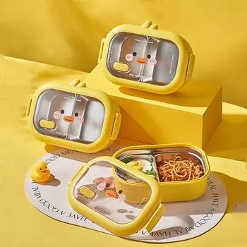 1000ml Cartoon Stainless Steel 304 Lunch Box Kids Leak-Proof Bento Box Student School Office Food Container 1000ml