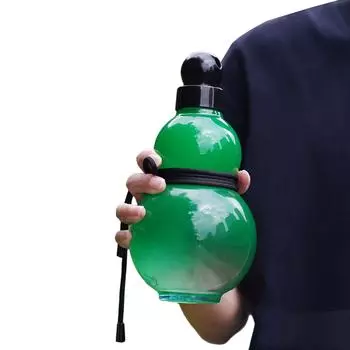 1000ml Gourd Water Bottle Gourd Sports Water Bottle Gym Water Bottle Gourd Shape Travel Crossbody Water Bottle for Gym зелёный