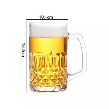 1000ml Large Capacity Drinking Utensils Classic Drinkware Craft Beer Glass Suitable for Bar Heat Resistant Tea Mug with Handle 1pcs