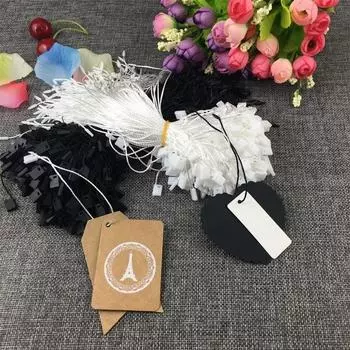 1000pcs White/Black Tag Rope Polyester Hang Tag Fastener Clothing Accessories Label Rope Sewing чёрный