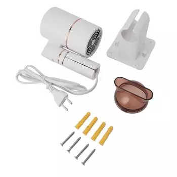 1000W Foldable Hair Dryer Compact 3 Gears Adjustable Negative Ionic Hair Dryer for Desk White EU PLUG