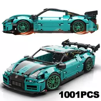 1001 шт. Технические блоки для гоночных автомобилей Nissaned GTR, модель супер спортивного автомобиля, сборка кирпичной игрушки для детей и взрослых, подарок 1001PCS