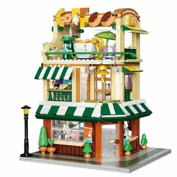 1003 шт. Creative Expert Street View Сад Ресторан Строительные блоки Город Квартира Магазин Архитектурная модель Игрушка Подарок для девочки без коробки