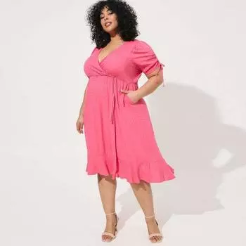 100.00kg Chubby Girl Retro Waist-Controlled Export Dress Defective 3