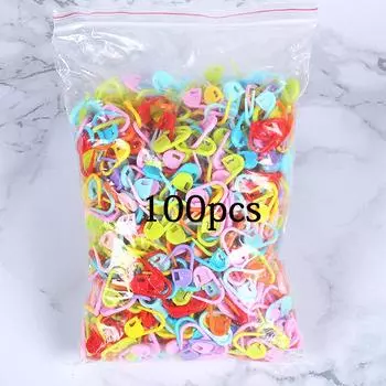100-1000 шт. разноцветные пластиковые смоляные маленькие зажимы для фиксации маркеров петель крючком защелка вязальные инструменты игольница зажим крючок швейный инструмент