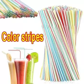 100-1000 шт. Разноцветные соломинки для питья Одноразовые Свадебная вечеринка День рождения Молочный чай Сок Соломинка Барные аксессуары Оптовая продажа напитков 100pcs