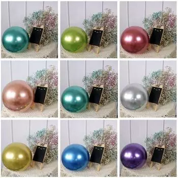 100~10 шт. 5-дюймовые хромированные металлические латексные шары для украшения свадьбы, дня рождения, вечеринки, маленького размера, золотые серебряные металлические шары 10Pcs&5inch