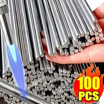 100/10 шт алюминиевых сварочных прутков легкоплавкие низкотемпературные универсальные серебряные сварочные сердечники припой для ремонта отверстий ручные инструменты 10PCS(1.6MM*33CM)