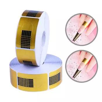 100 шт./10 шт. квадратные ногти в форме наклейки, держатель для бумаги для ногтей для УФ-гелевого маникюра 10Pcs/Set золотой