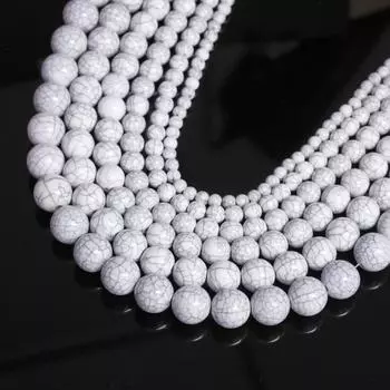 100-10 шт. модные имитация бирюзы изящные ювелирные изделия 6-16 мм бисерные аксессуары свободные бусины для самостоятельного изготовления ювелирных изделий браслет ожерелья 6mm 100Pcs белый